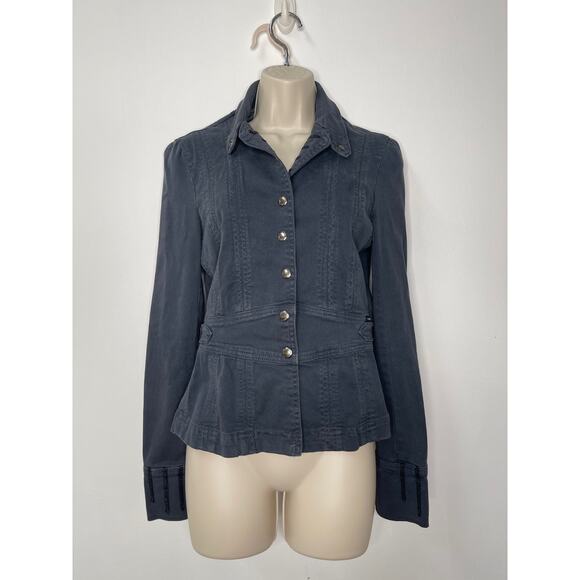Sanctuary for Anthropologie Denim Jacket Womens Small Navy Blue Fitted Ladies - Picture 1 of 9